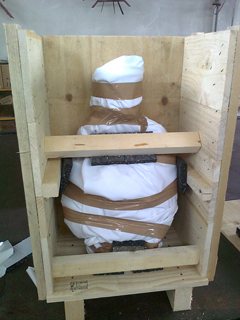 Preparazione di cassa per scultura